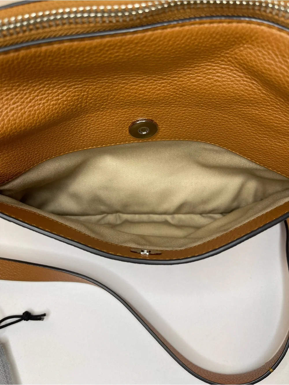 Rebecca Minkoff Small Julian Crossbody Bag Tan Silver Hardware Boho
